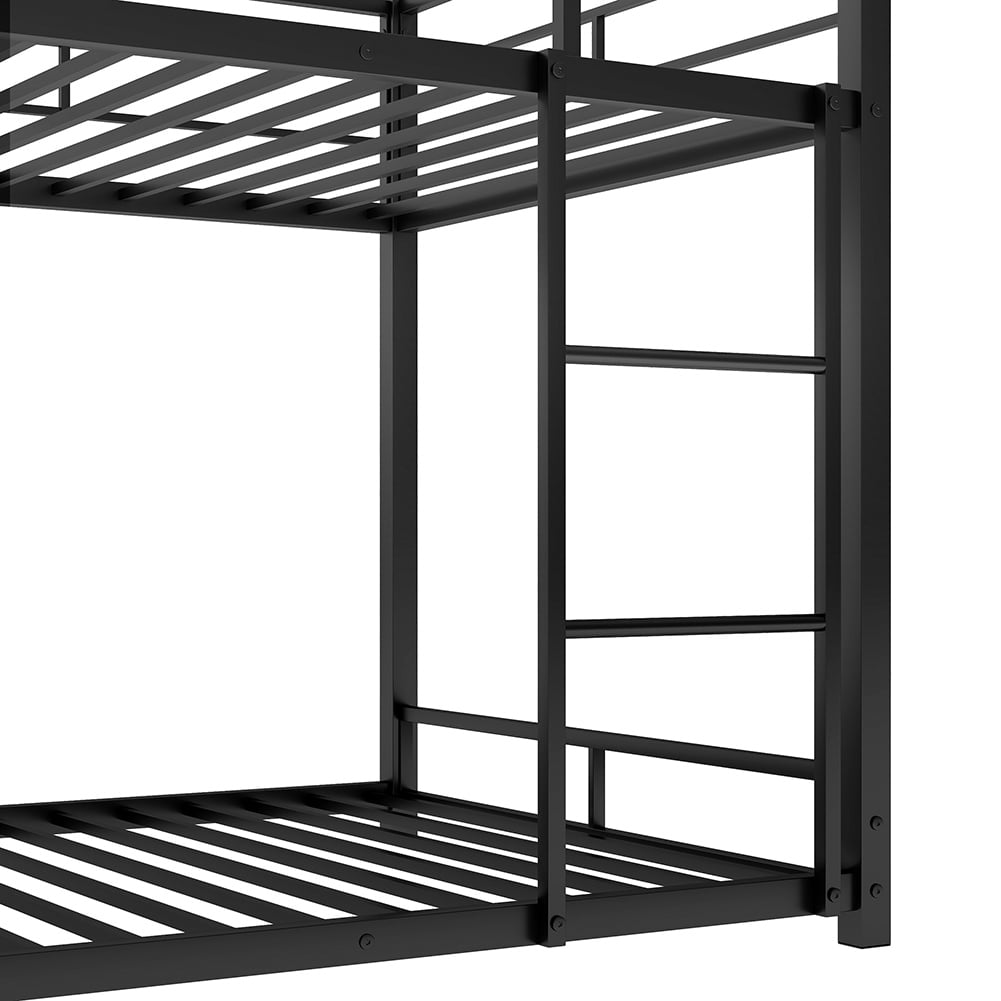 Kadyn Metal Triple Bunk Bed, Twin Over Twin Over Twin Bunk Bed, Heavy Duty Steel Frame, Black Kadyn Metal Triple Bunk Bed, Twin Over Twin Over Twin Bunk Bed, Heavy Duty Steel Frame, Black