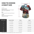 thumbnail image 4 of Vsdgher Beautiful Red Train Hot Air Balloon Women Shirts V Neck Short Sleeve Tops T-Shirt Basic Tees, S to 3XLMedium, 4 of 5