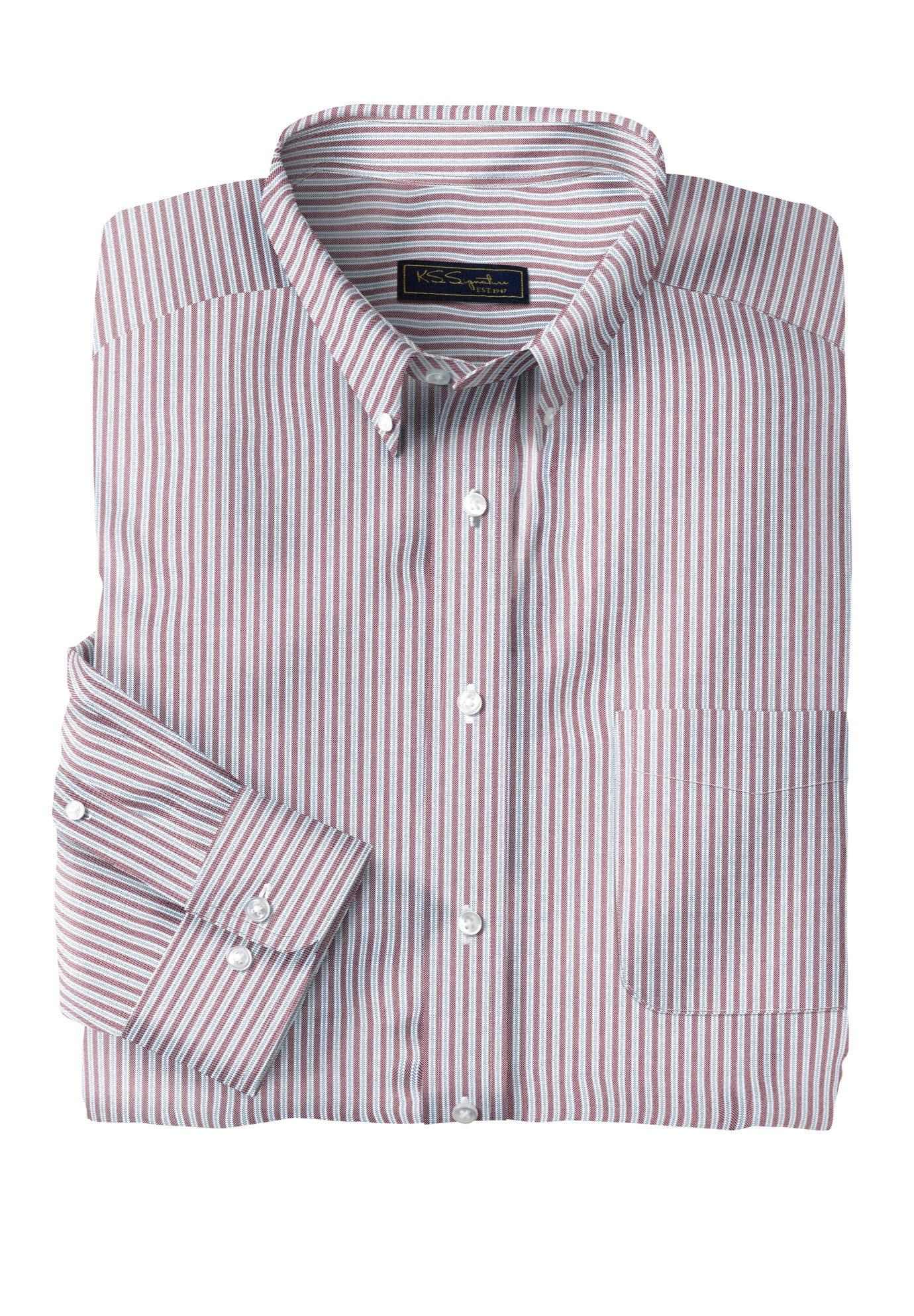 Royal Blue 24 35//6 Big KS Signature by Kingsize Mens Big /& Tall Wrinkle-Resistant Oxford Dress Shirt
