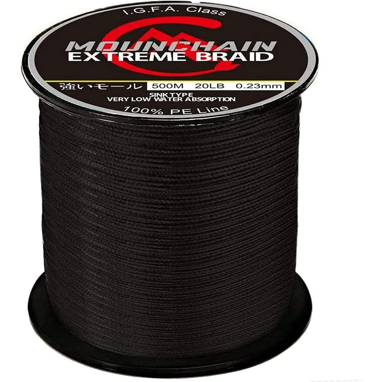 Braided Fishing Line Strong Power 100% PE 8 Strands Braided Sensitive Fishing  Line with Good Performance of Abrasion Resistance  20lb/9.1kg/0.23mm/0.009inch Black 