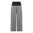 thumbnail image 4 of Lenpel Capri Pants for Women Elastic High Waisted Pull on Pleated Wide Leg Pants Casual Loose Capris with Pockets, 4 of 6