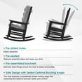 thumbnail image 4 of JUSTLET HDPE Single Rocking Chair with 1 Detachable Cushion - Waterproof, All-Weather Durable Outdoor Seating, Perfect for Poolside, Garden, Balcony, Black Chair & Gray Cushion, 4 of 10