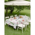 thumbnail image 4 of Outdoor Tablecloth with Umbrella Hole for Patio/Picnic/Party/Camping, Pink Spring Floral Waterproof Table Cloth Rectangle Table Cover Washable, Flowers Botanical Elegant Grey Checkered (60"x 84"), 4 of 8