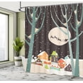 thumbnail image 5 of Ambesonne Christmas Shower Curtain, Snow Santa with Deer Town, 69"Wx70"L, Multicolor, 5 of 5