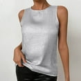thumbnail image 4 of Aobny Tank Tops Womens Fall Shirts High Neck Sparkly Sleeveless White Tops Tube Blouses for Women Business Casual,XXL, 4 of 9