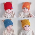 thumbnail image 2 of Gorro de bebé estilo otoño e invierno lindo gorro de punto con protección para los oídos para niños y niñas gorro de lana cálido de invierno marea, 2 of 5