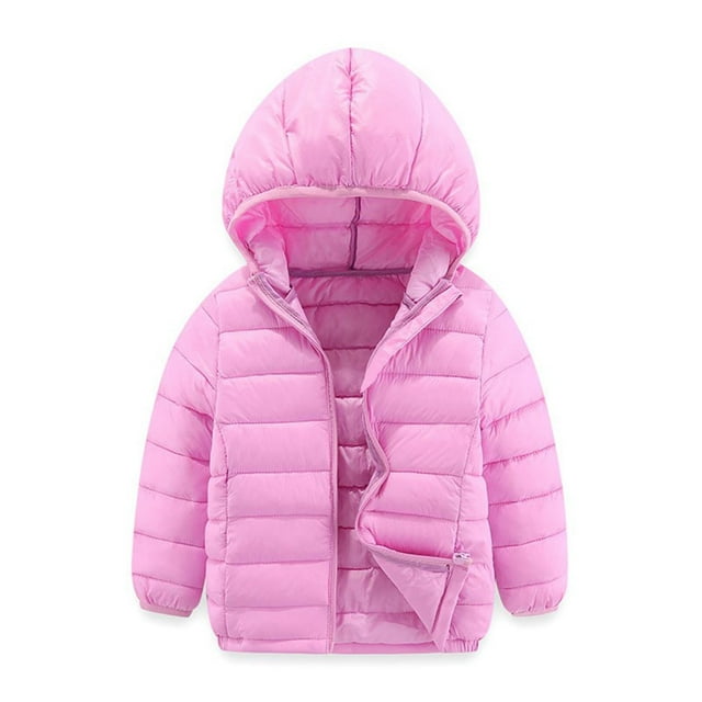 RKSTN Zip Up Jackets Puffer Hooded Jackets Fashion Solid Color Long Sleeve Lightweight Jackets Outdoor Coat with Pockets Fall Fashion Winter Clothes, for 3-16Years