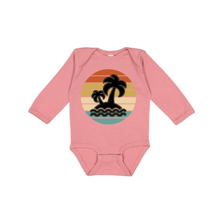 

Inktastic Retro Sunset Palm Trees Tropical Vacation Gift Baby Boy or Baby Girl Long Sleeve Bodysuit