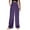 Purple, variant on Women's Solid Loose Relaxed High Waist Cotton Pocket Wide Leg Pants