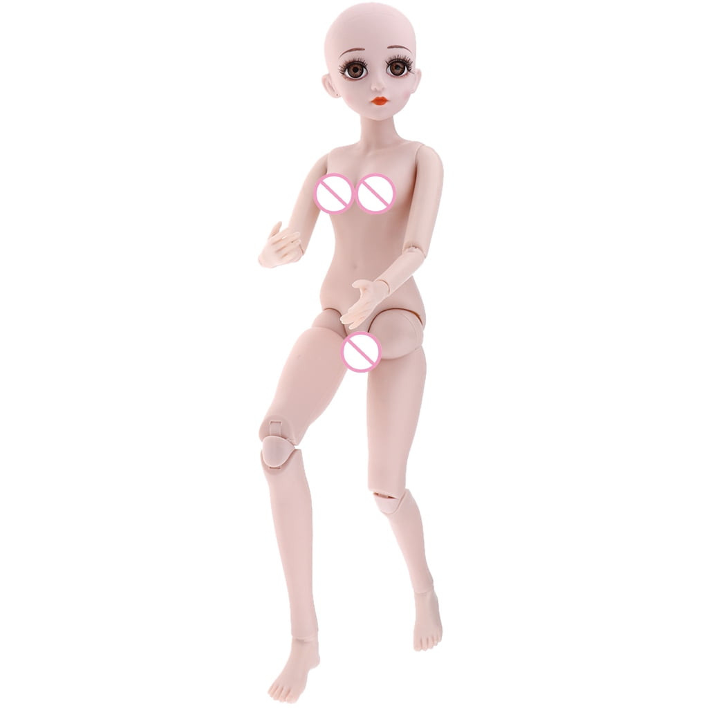 1/3 BJD Jointed Dolls Plastic Head Without Eyes for Body Parts White Skin 