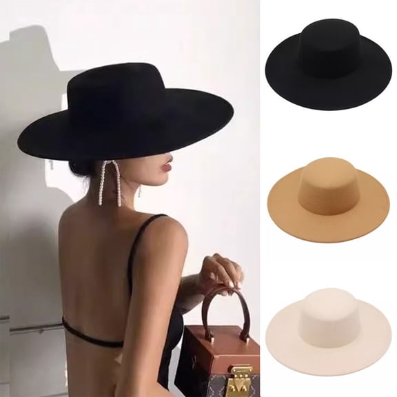 Fedora Hats for Women with Big Wide Brim Classic Suede Panama Hat Western Outdoor hat