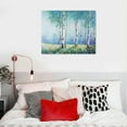 thumbnail image 5 of COMIO White Birch Forest Wall Art Decor Canvas Picture Print Blue Green Tree Blue Maple Leaf Plant Living Room Bedroom Bathroom Office Modern Artwork Home Kitchen Decoration, 5 of 5
