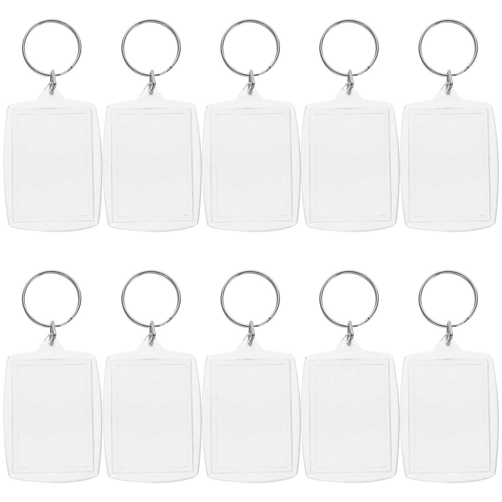 Squalise 100pcs Photo Keyring, Transparent Photo Keychains, Blank Picture Insert Keychains, Photo Frame Keyring for DIY Gifts