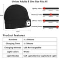 thumbnail image 3 of Yirtree Unisex Beanie Hat with The Light Gifts for Men Dad Father USB Rechargeable Caps Light Knitted Hat Winter Elastic Beanie Cap, 3 of 8