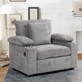 thumbnail image 6 of Oversized Chaise Lounge Chair Indoor with USB & Cup Holder, Upholstered Chenille Sofa Bed with Armrests Storage and Ottoman, Comfy Reading Gaming Chair for Living Room, Grey, 6 of 9