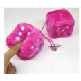 thumbnail image 2 of Artrylin Fuzzy Plush Dice for Car Mirror, Pair of 3” Fuzzy Plush Dice with White Dots for Car Interior Hanging Ornament Decoration,Christmas Gifts(Pink), 2 of 7