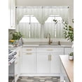 thumbnail image 4 of Sage Green Geometric Swag Curtains for Living Room/Bedroom Windows, Modern White Stripe Distortion Art Kitchen Curtains and Valances Set 36 Inch Length, Light Filtering Swags Valance Curtain Panels, 4 of 5