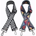 thumbnail image 2 of ORUYROP Umily Femmes Filles Large Sangle de Remplacement Style Guitare Multicolore Toile Bandoulière pour Sacs à Main, 2 of 5