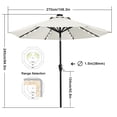 thumbnail image 2 of MASTERCANOPY 9ft Solar Patio Umbrella with LED Lights Tilt and Crank, Light Beige, 2 of 8