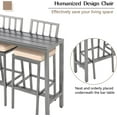 thumbnail image 3 of Metal Dining Bar Stools, Outdoor Bar Height Stool, Indoor Outdoor Stools with High Back & Cushions, Hammered Gray Finish, 29" Barstools for Patio, Bistro, 3 of 7