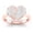 Pink, variant on Round Moissanite Cluster Heart Ring in 18k White Gold Plated Sterling Silver for Girlfriend
