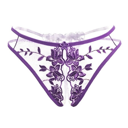 Women Cute Underwear Lace Birthday Lingerie for Women Embroidery Perspective Crotchless Hollow Cute Lingerie Costume for Women Plus Size Underpant