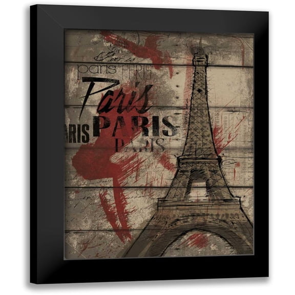 OnRei 12x14 Black Modern Framed Museum Art Print Titled - Natural Paris
