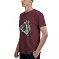 thumbnail image 5 of Graphic Tees Vintage Motorcycle Men's Short Sleeve Standard T-Shirt 150g Burgundy, 5 of 8