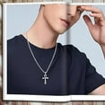thumbnail image 2 of 16 to 24 Inches Rolo Chain Ancient Ankh Cross Pendant Necklace for Men Women 316L Stainless Steel with Large And Medium Sizes, 2 of 5