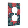 thumbnail image 2 of Yayeee Duplex Wall Plate 1-Gang 4.5"x2.7" Home Receptacle Light Switch Decorative Outlet Cover, Red Christmas Leaves, 2 of 7