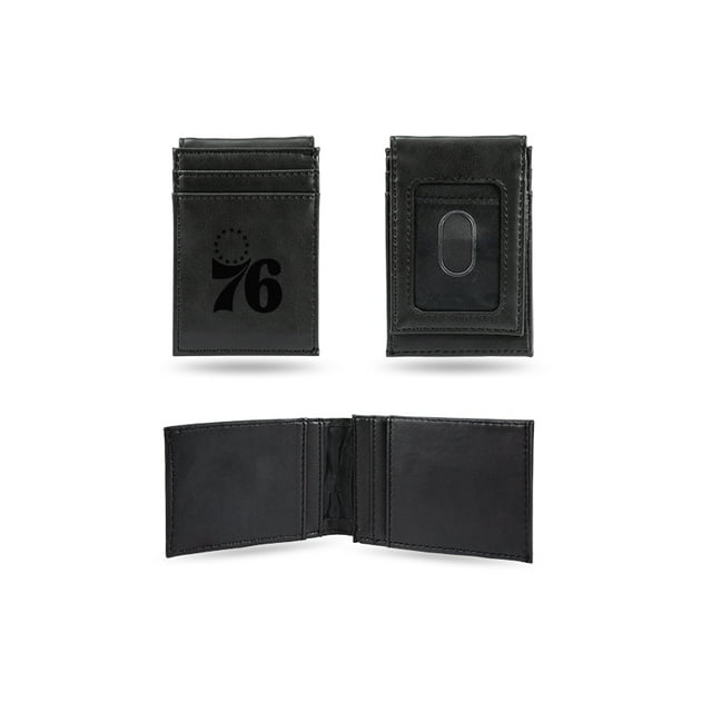 Philadelphia 76ers Portefeuille de Poche avant Noir Gravé au Laser
