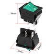 thumbnail image 2 of Interruptor de palanca para barco con lámpara de neón amarilla y carcasa verde, interruptor ON/OFF para barco, coche, marino AC 250V 15A/30A 1pcs, 2 of 4
