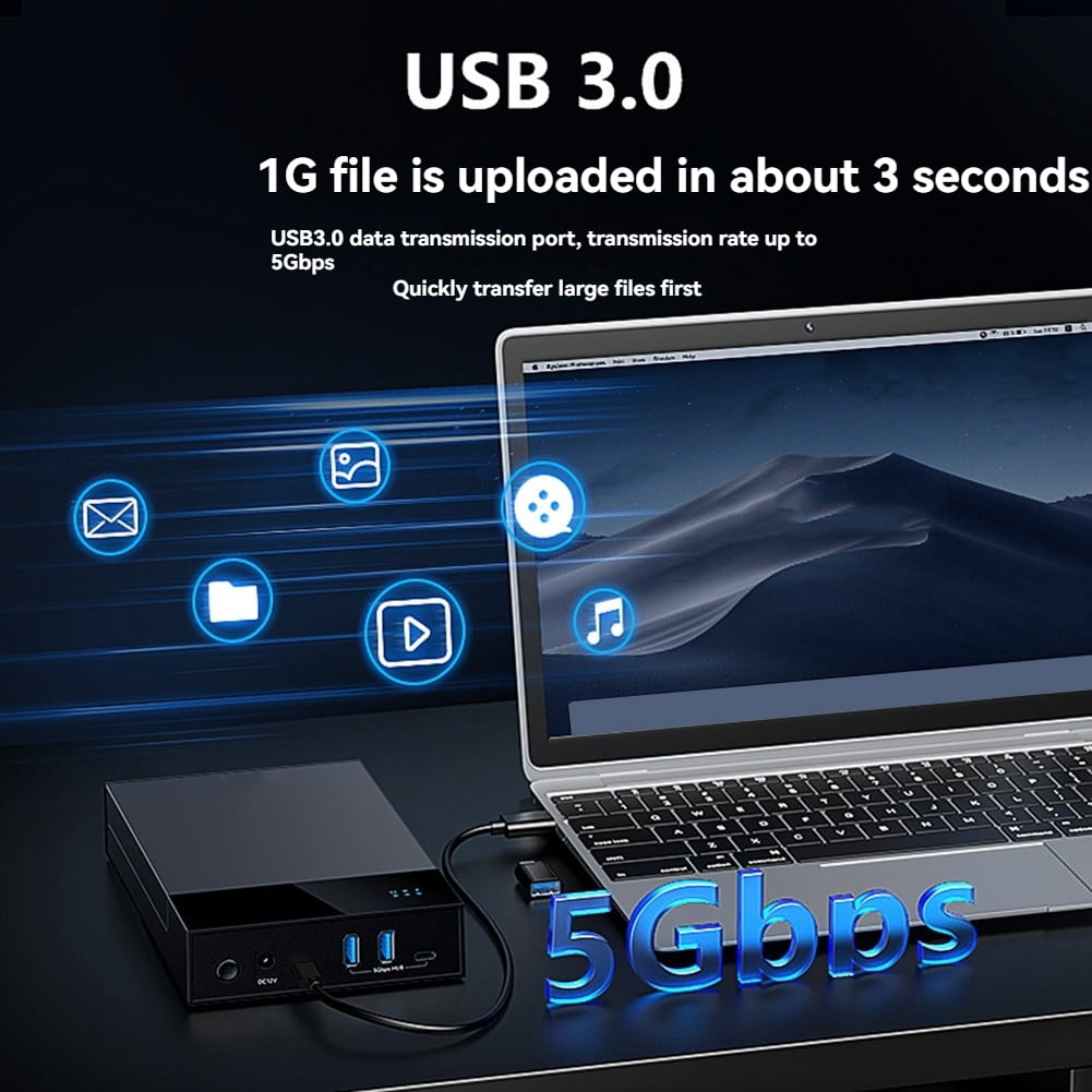 USB 3.0 to 3.5inch SATA Drive Docking Station External Hard Disk Enclosure for 3.5 2.5 Inch SATA SSD HDD 20TB US Plug