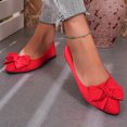 thumbnail image 5 of Aobny Micro-Wedge Shoes for Women Wedges Wedding Shoes Business Casual Shoes Teacher Shoes Shoes Slip-On Flat Heel Red Pointy Toe Stability Casual Shoes for Women,Size 37, 5 of 9