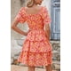 thumbnail image 2 of Vestido PRETTYGARDEN 2025 Floral de Verano con Escote Cuadrado Rojo Talla L, 2 of 7