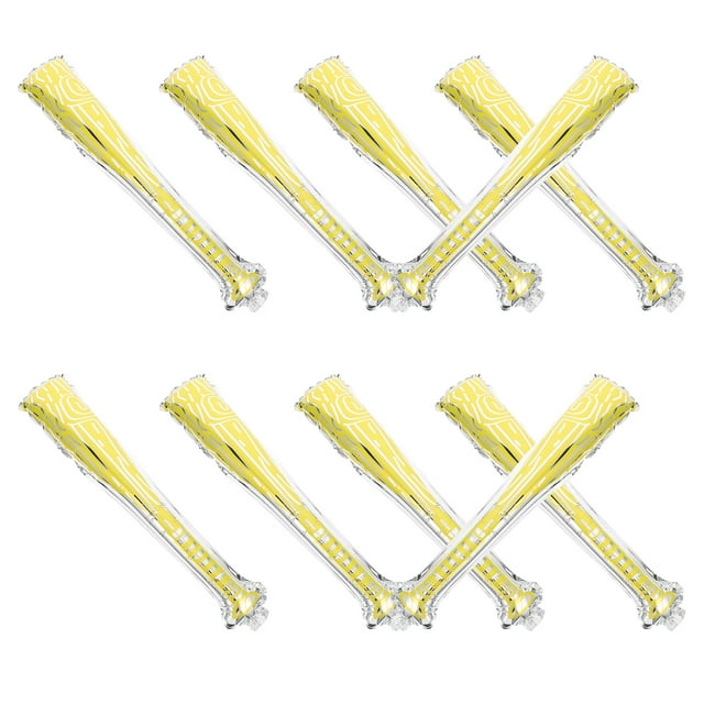 Inflatable Baseball Bats Yellow for Party Organizers Sports Events 10Set 19.3X4.5X0.04in