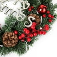 thumbnail image 3 of Christmas Wreath for Front Door | Festive Artificial Floral Holiday Wreath LED Lights | Faux Pine Décor with Bonus Wreath and Accessories Hooks and Linen Hanging Ribbon - 12 inch, 3 of 9