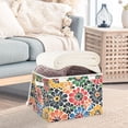 thumbnail image 3 of Yayeee Collapsible Cube Storage Bin with Lid Fabric Closet Decorative Basket with Handles, Dark Floral, 3 of 7
