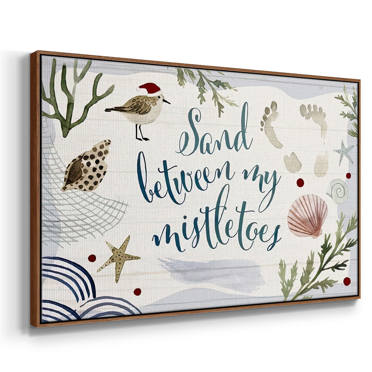 Sun-kissed Christmas Collection A - Framed Gallery Wrapped Holiday Canvas - 25 x 37 - Rosewood Frame