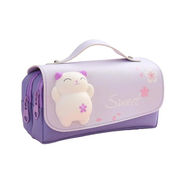 Estuche para lápices, múltiples compartimentos, gran capacidad, bolsa para lápices, bolsa para bolígrafos para adolescentes, mujeres, estudiantes, adultos, organizador de papelería, bolsa