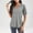 #097-Gray, variant on V-Neck Short Sleeve Blouse for Women, Loose Fit Casual Top with Button Front, Breathable Soft Shirt for Office and Daily Wear
