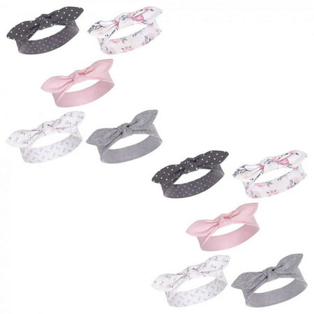 UPC: 0660168001181 | Hudson Baby Infant Girl Cotton Headbands Pink Floral 10-Piece 0-24 Months
