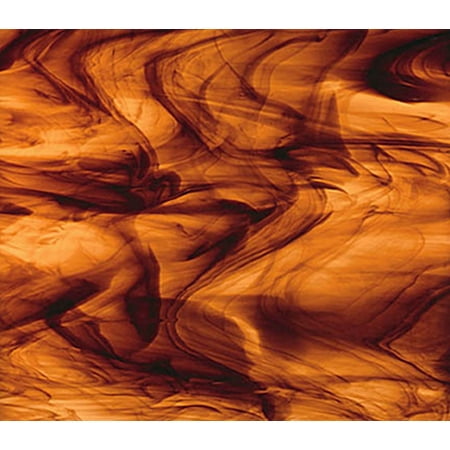 OCEANSIDE STAINED/FUSING GLASS SHEETS - BROWN/GOLD STREAKY FUSIBLE (Small 8" x 12")