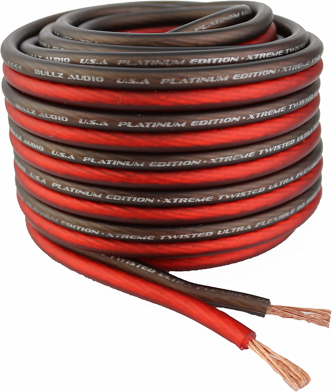 BPES10.50 50' True 10 Gauge AWG Car Home Audio Speaker Wire Cable Spool (Clear Red/)