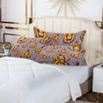thumbnail image 6 of GZHJMY Funny Pumpkin Halloween Pillowcase Plush Pillowcase for Hair and Skin, Soft Standard Size Pillow Cases Zippered Queen Pillow Case Set of 1-21x54in Home Decor, 6 of 7