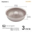 thumbnail image 3 of CHEFMADE Mini Donut Cake Pan Set, 3-inch 4Pcs Non-Stick Ring Doughnut Bakeware for Oven and Instant Pot Baking (Champagne Gold), 3 of 8