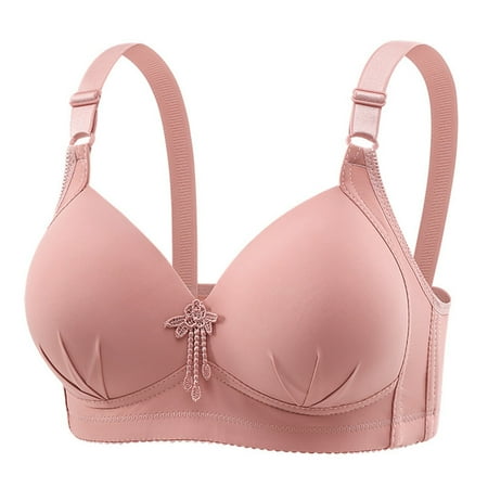 LYEAA Womens Push up Bras Wireless Lightly Lined Daily Bras Wirefree Adjustable Strap Lift Soft Bralette No Wire Breathable Comfort All Coverage Sleeping Bras Pink L