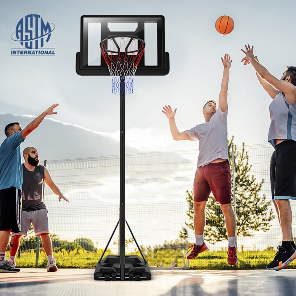 Barara King Basketball Hoop Outdoor Indoor,Height Adjustable Portable Shatterproof Backboard Basketball Hoop with 2 Nets