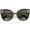 Black-Black / Lavender, variant on sunglassLA Unisex Women's Bold Metal Frame Cutout Gradient Lens Cat Eye Sunglasses (Gold-Gold / Amber) - 59mm