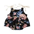 thumbnail image 1 of AMERTEER Baby Girl Flower Print Round Neck Bow Lace-Up Suspender Romper, 1 of 6